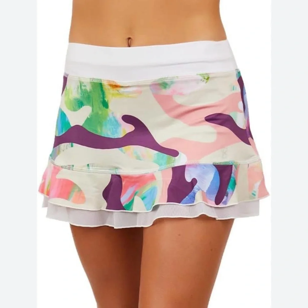 Women Sofibella UV Colors Print 14 Inch Womens Tennis Skort Size Medium - Picture 1 of 8